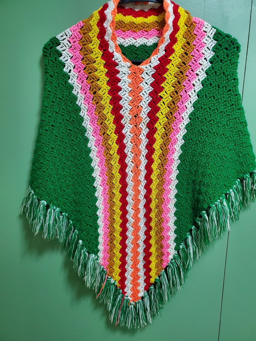 Girls Vintage Crocheted Poncho